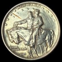 1925 Silver Stone Mountain Half Dollar NEARLY UNCIRCULATED