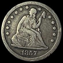 1857 Seated Liberty Quarter LIGHTLY CIRCULATED