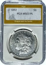 1892 Morgan Dollar PGA MS63 PL