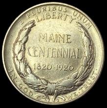 1920 Silver Maine Centennial Half Dollar CLOSELY UNCIRCULATED