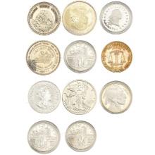 ND US and Foreign Silver Round Lot 13.5oz Total [11 Coins]