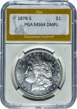 1878-S Morgan Silver Dollar PGA MS64 DMPL