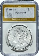 1891-S Morgan Dollar PGA MS63