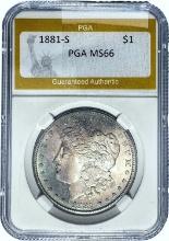 1881-S Morgan Silver Dollar PGA MS66