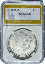 1886-O Morgan Silver Dollar PGA MS64+