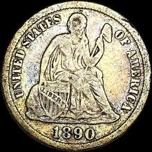 1890-S Seated Liberty Dime LIGHTLY CIRCULATED