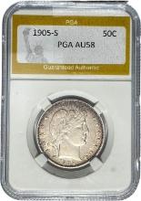 1905-S Barber Half Dollar PGA AU58