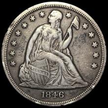 1846-O Silver Seated Liberty Dollar NEARLY UNCIRCULATED