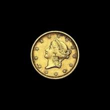1853 Gold $1 Liberty Head Type 1 CLOSELY UNCIRCULATED