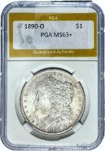 1890-O Morgan Silver Dollar PGA MS63+