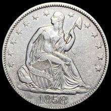 1858 Seated Liberty Half Dollar CLOSELY UNCIRCULATED