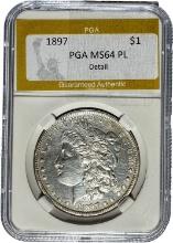 1897 Morgan Silver Dollar PGA MS64 PL