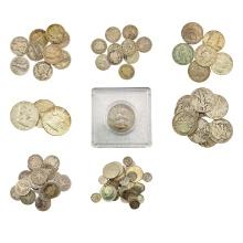 1894-1964 Large US 90% Silver Lot; $27.40 Face [128 Coins]