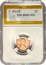 1911-D Lincoln Wheat Cent PGA MS65 RED
