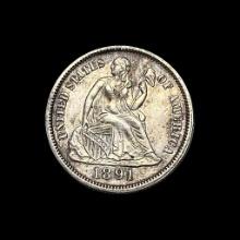 1891 Silver Dime Seated Liberty UNCIRCULATED