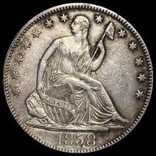 1858 Seated Liberty Half Dollar CLOSELY UNCIRCULATED