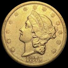 1875-S Liberty Head $20 Double Eagle CLOSELY UNCIRCULATED