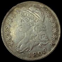 1809 Capped Bust Silver Half Dollar NEARLY UNCIRCULATED