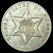 1861 Silver Three-Cent Piece UNCIRCULATED