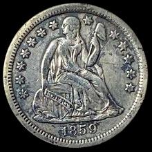 1859-O Silver Seated Liberty Dime NEARLY UNCIRCULATED
