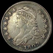 1809 Capped Bust Half Dollar NEARLY UNCIRCULATED