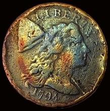 1794 Copper Liberty Cap Large Cent NICELY CIRCULATED