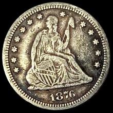 1876-CC Silver Seated Liberty Quarter LIGHTLY CIRCULATED
