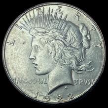 1922-S Silver Peace Dollar CHOICE AU