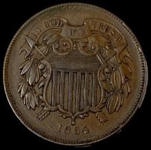 1864 Bronze Two-Cent Piece CLOSELY UNCIRCULATED