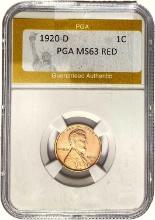 1920-D Lincoln Wheat Cent PGA MS63 RED