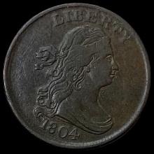 1804 Copper Draped Bust Half Cent NEARLY UNCIRCULATED