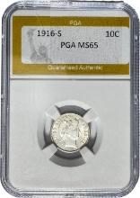 1916-S Barber Dime PGA MS65