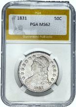 1831 Capped Bust half Dollar PGA MS62
