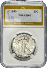 1940 Walking Liberty Half Dollar PGA MS66