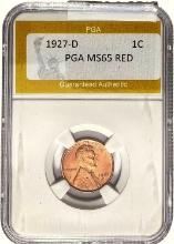 1927-D Lincoln Wheat Cent PGA MS65 RED