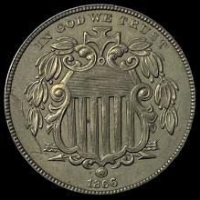 1866 Shield Nickel CLOSELY UNCIRCULATED