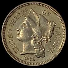 1888 Nickel Three-Cent Piece CLOSELY UNCIRCULATED