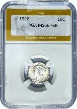 1926 Mercury Dime PGA MS66 FSB