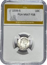 1935-S Mercury Dime PGA MS67 FSB