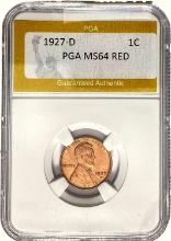 1927-D Lincoln Wheat Cent PGA MS64 RED