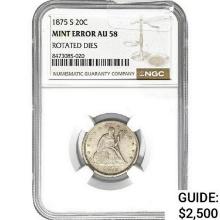 1875-S Twenty Cent Seated Liberty  AU58