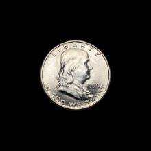 1950-D Silver Half Dollar Franklin UNCIRCULATED