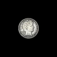 1911-D Silver Barber Quarter LIGHTLY CIRCULATED