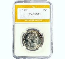 1892 50C Barber Half Dollar PGA MS64