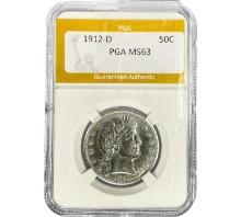 1912-D Barber Half Dollar PGA MS63