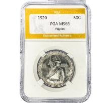 1920 Pilgrim Half Dollar PGA MS66