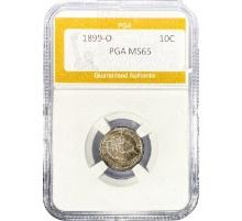 1899-O Barber Dime PGA MS65