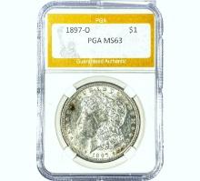 1897-O Morgan Silver Dollar PGA MS63