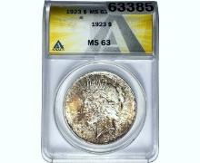1923 Silver Peace Dollar ANACS MS63