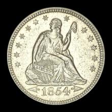 1854-O Silver Seated Liberty Quarter UNCIRCULATED